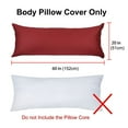 thumbnail image 4 of Unique Bargains Egyptian Cotton Zipper Long Body Pillow Cover Dark Red 20" x 60", 4 of 8