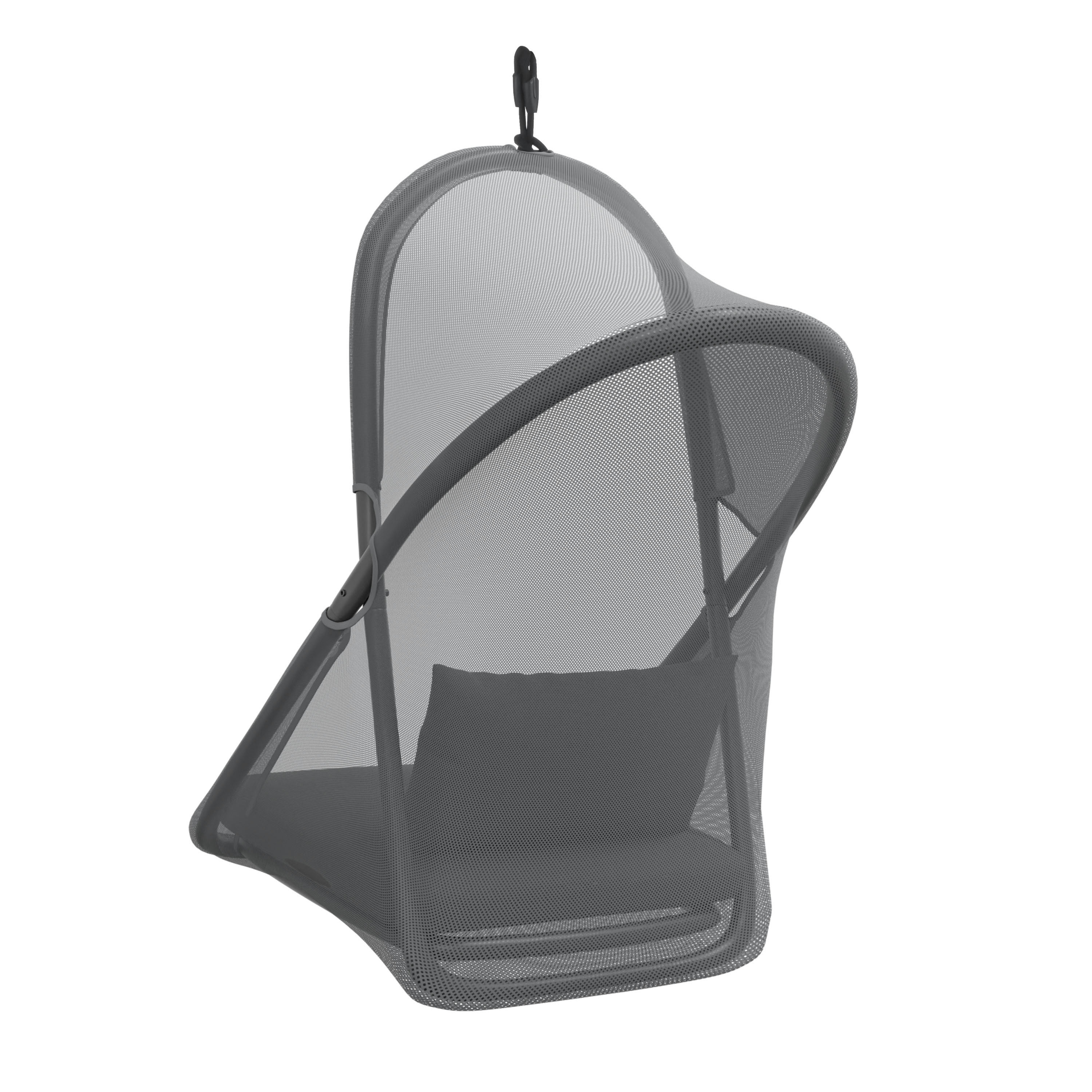 Furniture of America Sway UV-Resistant Foldable Patio Swing Chair with Stand, Dark Gray