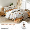 thumbnail image 7 of Thanksgiving Orange Pumpkin Bedding Duvet Cover Set Full Size 4 Pieces Fall Mushroom Leaf Gray Plaid Bedding Set with Zipper Closure, 1 Comforter Cover 86x86 Inches 1 Flat Sheet & 2 Pillow Cases, 7 of 7