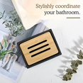 thumbnail image 5 of Bamboo Soap Dish, Resin Soap Holder with Drainage, Wooden Soap Dish for Shower, Bathroom, Sink, Kitchen and Countertop, Gravel Black, 5 of 6