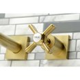 thumbnail image 4 of Kingston Brass KS6047ZX Millennium Two-Handle Wall Mount Roman Tub Faucet, Brushed Brass, 4 of 7