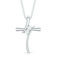 thumbnail image 2 of Rosec Jewels Natural Diamond Cross Pendant Necklace with Chain - HI-SI Quality - Minimalist Necklace Ready to Gift for Christmas, 925 Sterling Silver, 2 of 8