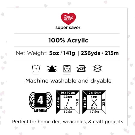 Red Heart Super Saver® Pooling™ 4 Medium Acrylic Yarn, Papaya 5oz/141g, 236 Yards