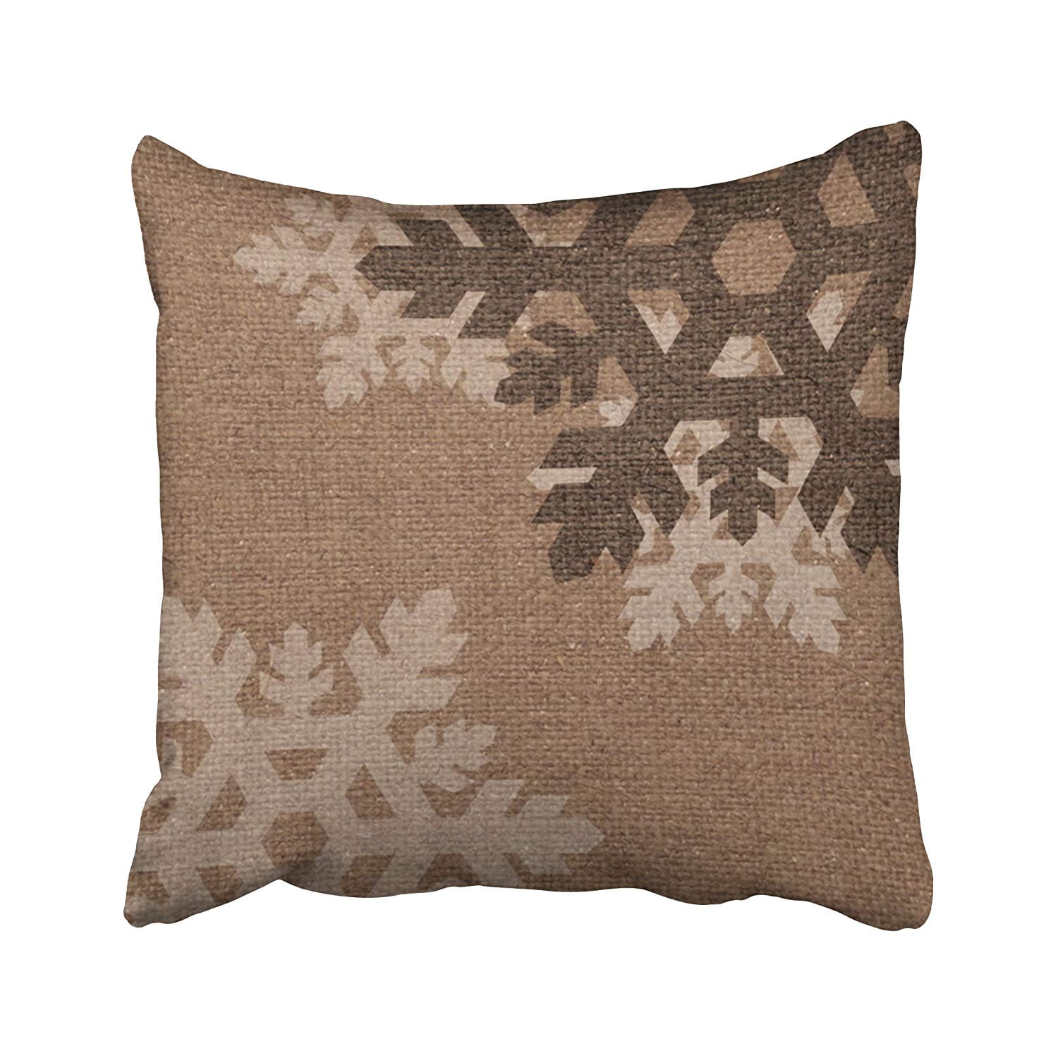 WOPOP Holiday Snowflakes Against Rustic Faux Burlap Holiday Chic