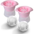 thumbnail image 1 of Bandejas para cubitos de hielo esféricas grandes de 6 cm, juego de 2 (rosa), 1 of 3