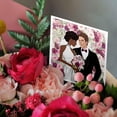 thumbnail image 3 of 3drose, Interracial Bride and Groom Plum Ranculous Flowers for Wedding, 6 Greeting Cards with Envelopes, 3 of 7