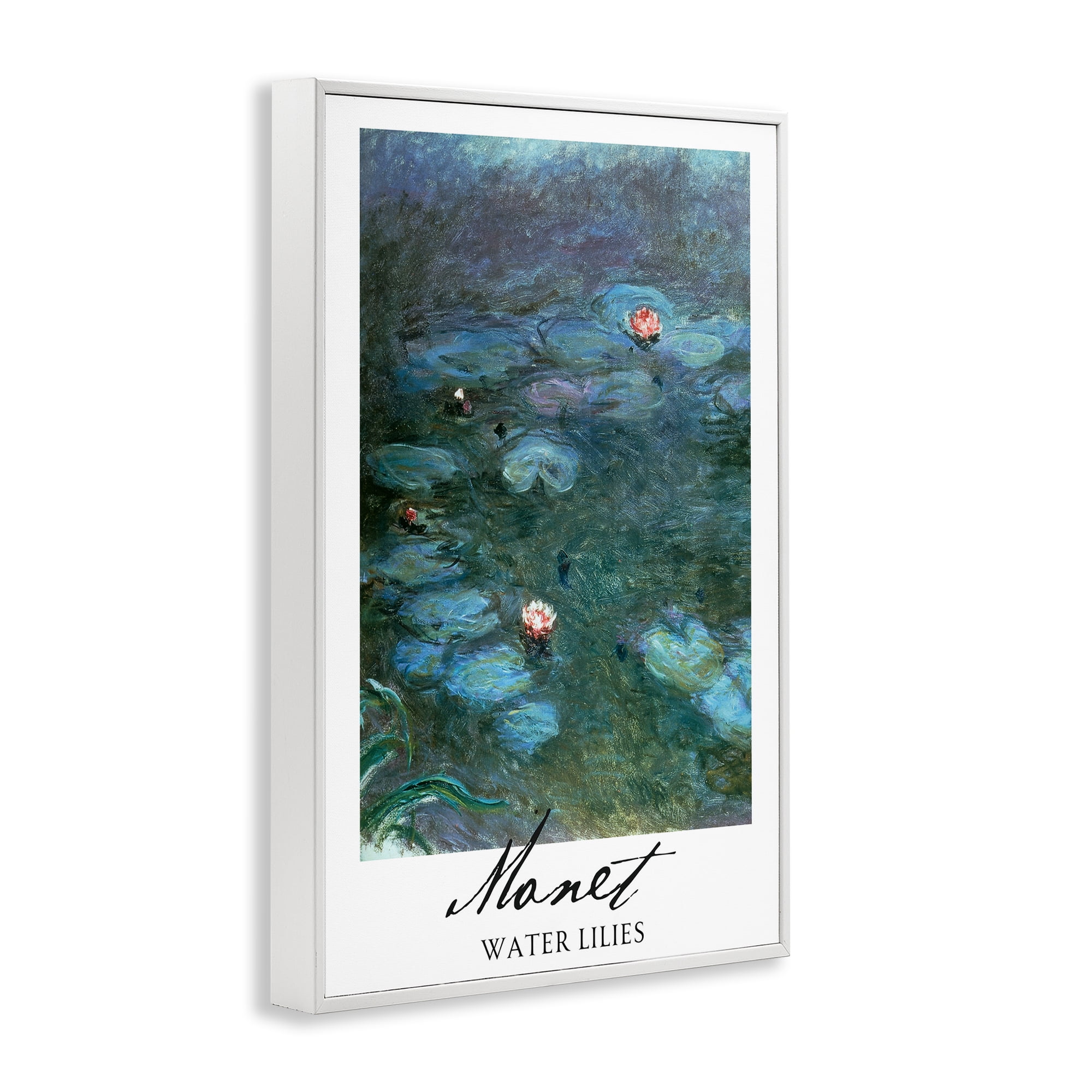 Stupell Industries Monet Water Lilies White Framed Giclee Art, design by Vintage Hustle