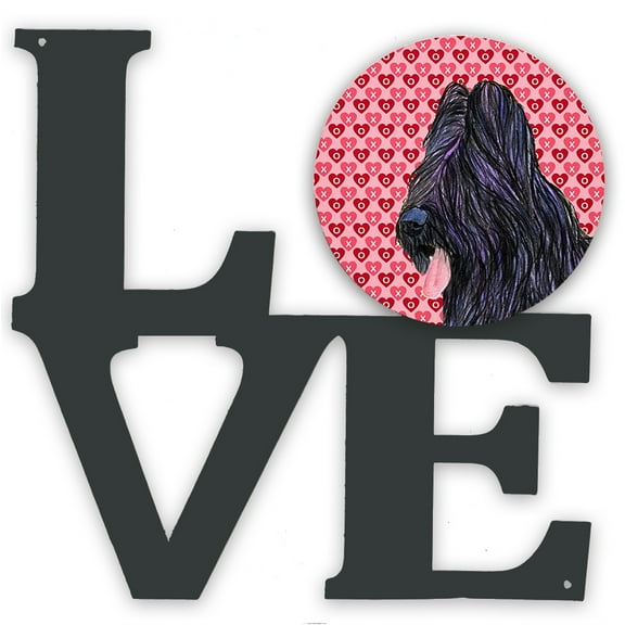 Briard Hearts and Love Metal Wall Artwork LOVE