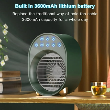 

Fairnull 280ml Multifunctional Cool Fan Nano-atomization ABS 3-speed Levels LED Fast Cooling Air Conditioner Fan for Daily Use