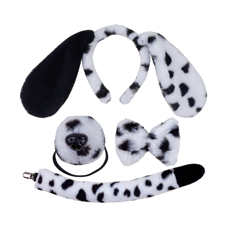 Skeleteen Dalmatian Dog Costume Set For Kids - Floppy Ears, Bowtie & Tail (101 Dalmatians Theme)