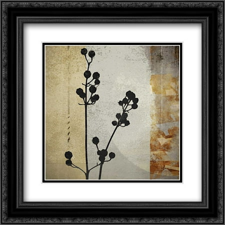 Sombras de Oro II 2x Matted 20x20 Black Ornate Framed Art Print by NOAH