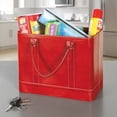thumbnail image 5 of Home District File Organizer Tote Faux Leather Letter Size, File & Paper Sorter & Organizer, Red, 5 of 9