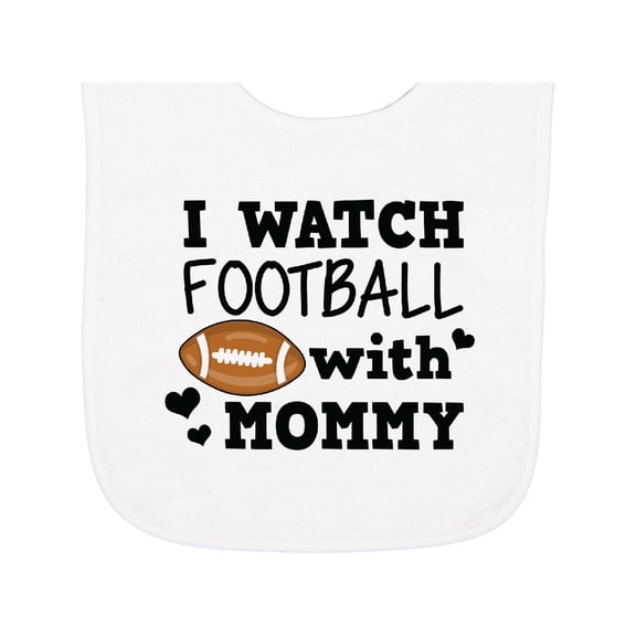 Inktastic I Watch Football with My Mommy Baby Terry Cloth Bib