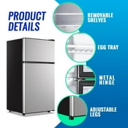 Tacool 2.4 Cu.ft Mini Fridge with Freezer, Apartment Size Refrigerator, Silver, New