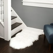 Walk on Me Faux Fur Area Rug Luxuriously Soft and Eco Friendly, 2' x 3', White