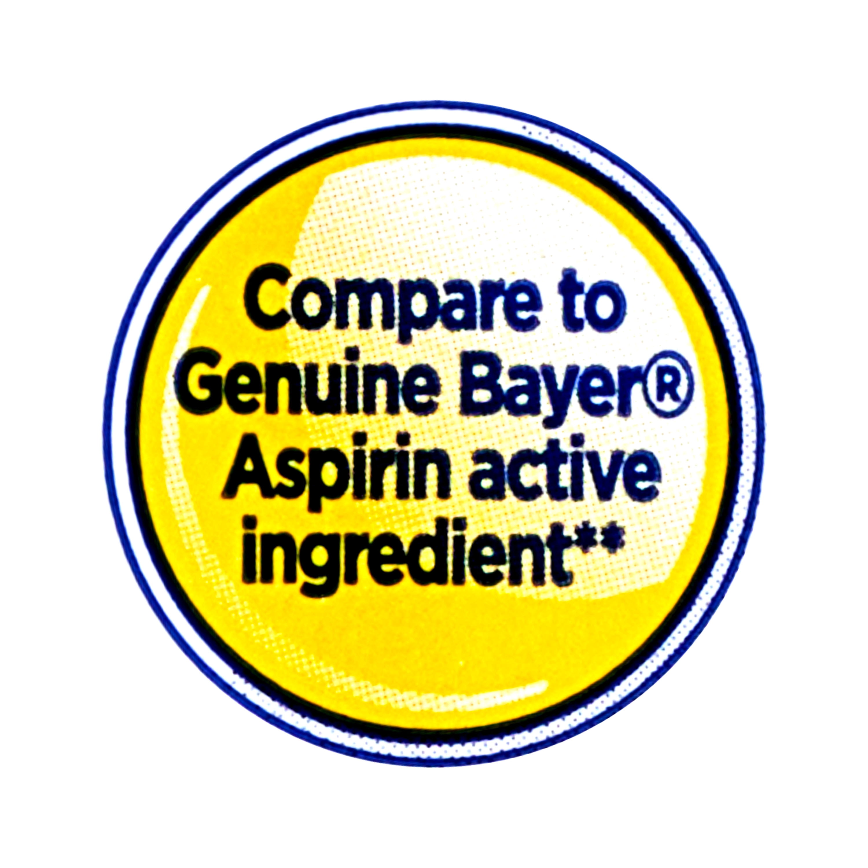 Equate Aspirin Pain Reliever/Fever Reducer Coated Tablets, 325mg, 500 Count, Compare to Genuine Bayer® Aspirin Active Ingedient
