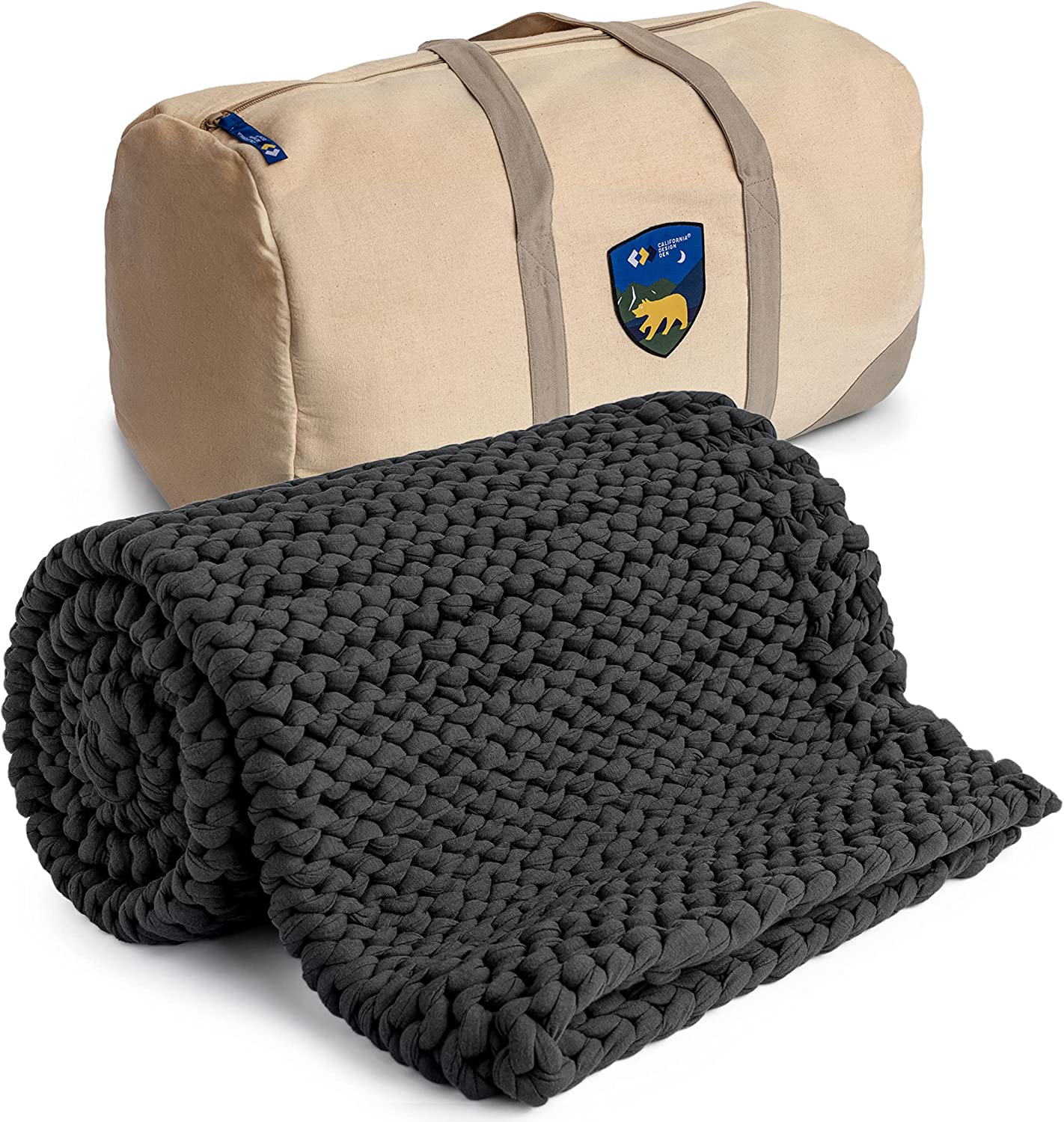 Cooling Handmade Chunky Knit Weighted Blanket 15 Pounds, 100 Cotton No