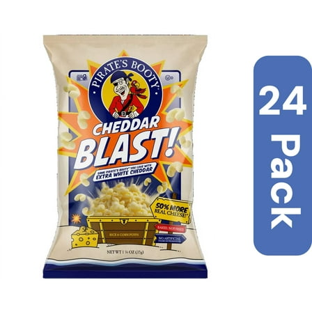 Pirate Brands Cheddar Blast Puffs 1.25 oz (Pack of 24)