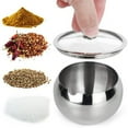 thumbnail image 4 of Large Capacity Stainless Steel Mixing Bowl with Tempered Glass Lid and Included Measuring Spoon for Kitchen Baking and Food Prep, 4 of 4