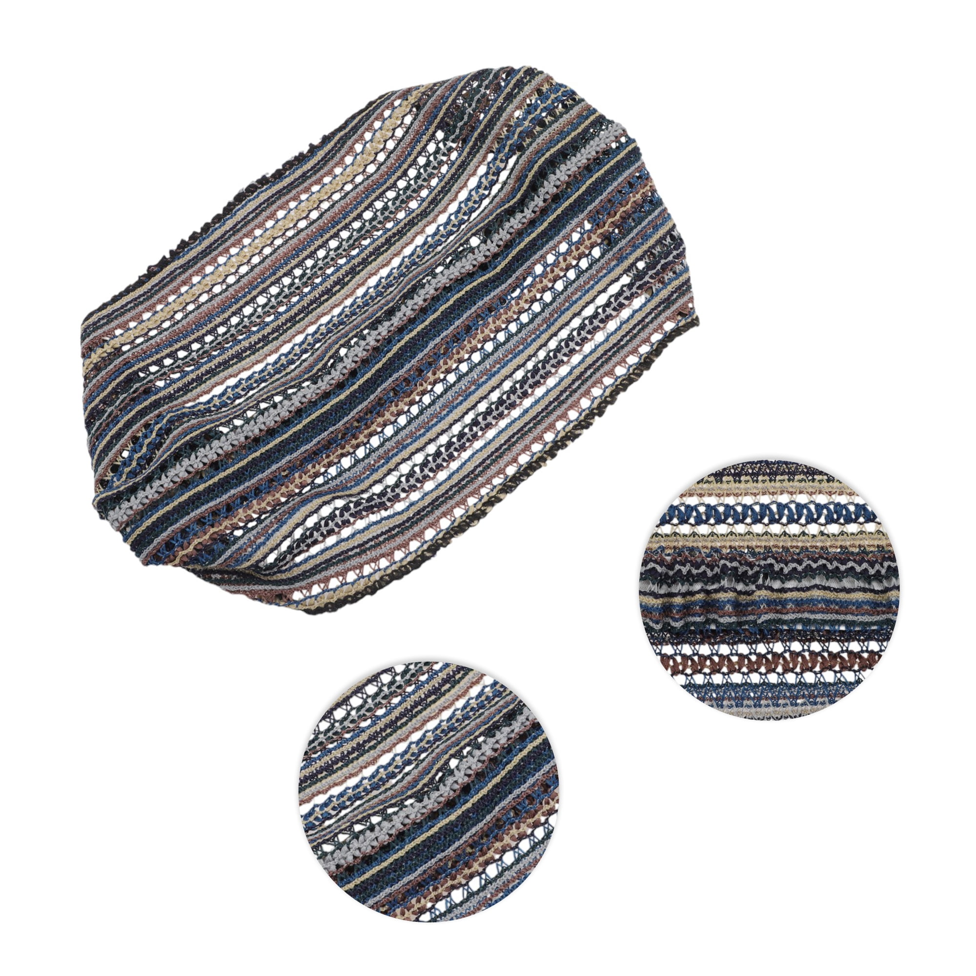 Unique Bargains 1pc Fashion Stripes Wide Headwrap 9.45"x6.69" Blackish Green