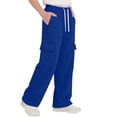 thumbnail image 4 of BXJX Boys Cargo Sweatpants, Relaxed Fit Elastic Waist Casual Straight-Leg Kids Athletic Pants with Drawstring Blue Size 5-6 T, 4 of 7