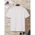 thumbnail image 2 of Camiseta deportiva de manga corta para hombre - Camiseta deportiva blanca informal con estampado de gato durmiendo, ajuste regular transpirable para correr, 2 of 6