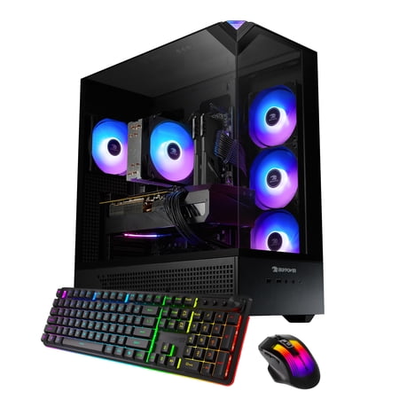 iBUYPOWER Element Gaming PC Desktop Computer AMD Ryzen 7 8700F CPU, NVIDIA GeForce RTX 5060Ti 16GB GPU, 32GB DDR5 5200MHz RAM, 2TB NVMe SSD, Windows 11 Home, Gamer Keyboard and Mouse - EBA7N56T05