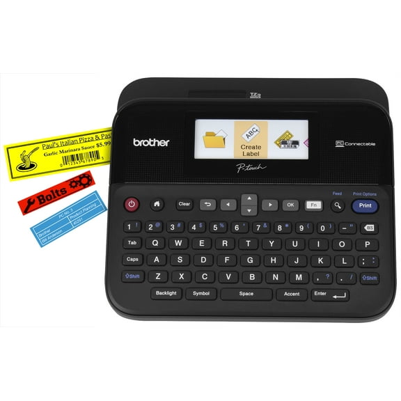 Brother P-Touch PT-D600 PC-Connectable Label Maker with Color Display, Black - BRTPTD600