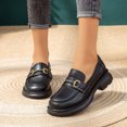 thumbnail image 3 of Women's Soft Sole Slip-On Chunky Heel Loafer Leather Shoes, 3 of 7