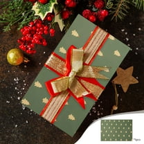 Fmbmuo Decorative Gift Wrapping Paper 5 Pcs Geometric Green Gift Wrapping, 74x50 CM Farmhouse Wrapping Paper for Christmas Eve Box