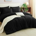 thumbnail image 3 of Full Comforter Set Black, 7 Pieces Bed in a Bag Soft Bedding Comforter Set with Sheets, All Season Boho 7PC Bed Sets with Comforter, Fitted Sheets, Flat Sheets, Pillow Shams and Pillowcases, 3 of 18