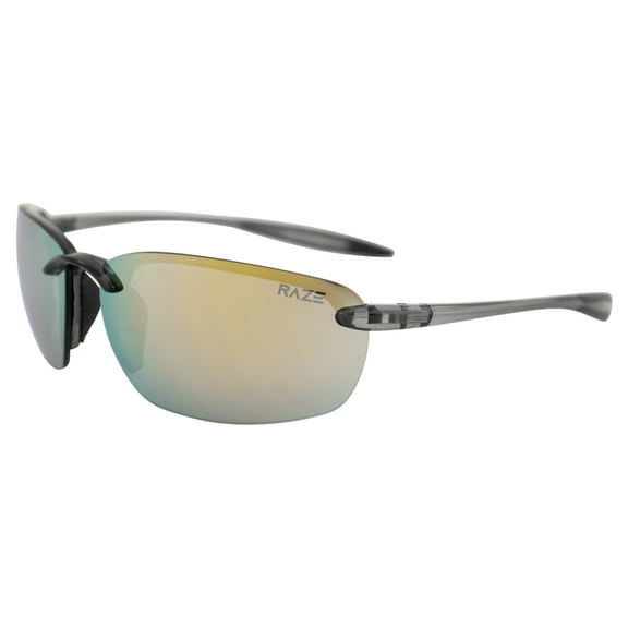 Raze Eyewear Lyte Sports and Motorcycle Riding Sunglasses Frameless w/ Smoke Mirrored Lenses