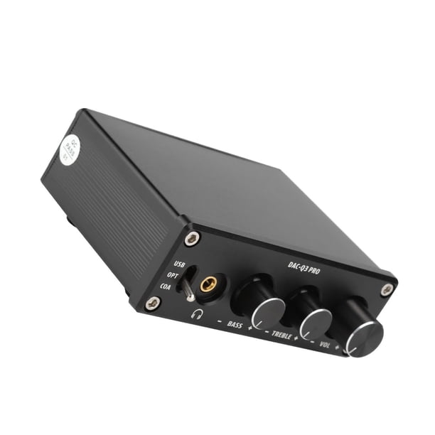 Decodificador de audio AC Q3 PRO DAC con amplificador de auriculares para auriculares de 3,5 mm (negro)