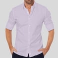 thumbnail image 1 of Styesk Chemises pour Hommes Chemise à Col à Revers à Boutons Rayée Ample Décontractée à Manches Longues, 1 of 8