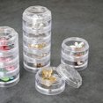 thumbnail image 2 of Caja de almacenamiento de joyería giratoria pequeña, estante de almacenamiento, organizador de plástico redondo para pulsera, pendientes, cajas, sopor, 2 of 5