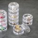 thumbnail image 2 of Caja de almacenamiento de joyería giratoria pequeña, estante de almacenamiento, organizador de plástico redondo para pulsera, pendientes, cajas, sopor, 2 of 5