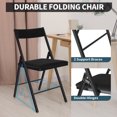 thumbnail image 2 of SUGIFT 4 Packs Folding Chairs with Padded Seats,Metal Frame with Velvet Fabric Seat for Indoor Outdoor (Black), 2 of 7