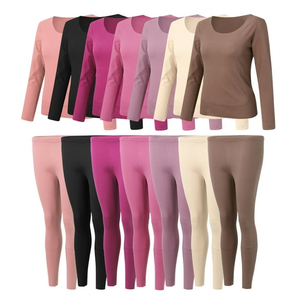 Gyexs Long Johns for Men Thermal - Long Johns for Women Thermal Cotton, Lined Pajamas Pants Two Piece Sets, Black, Size L