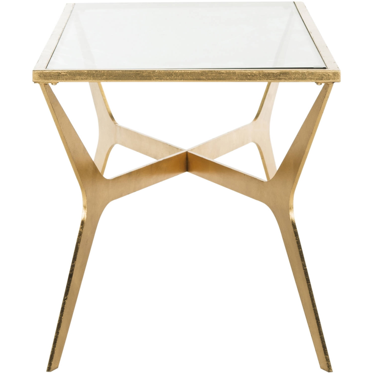 Safavieh Edythe 51 Width Iron Coffee Table Gold Leaf W Glass Top Safavieh Edythe 51 Width Iron Coffee Table Gold Leaf W Glass Top Com