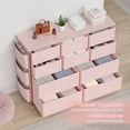 thumbnail image 4 of Twister.CK 10 Drawer Dresser Chest of Drawers, Fabric Storage Organizer Drawers, with Side Pockets & Hooks for for Bedroom Living Room Entryway Nursery, Pink, 4 of 8