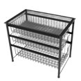 thumbnail image 3 of Estante de almacenamiento con cesta deslizante Macarena para utensilios de cocina Negro, 3 of 8