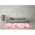 thumbnail image 3 of Ahgly Company Machine Washable Indoor Square Abstract Red Modern Area Rugs, 3' Square, 3 of 4