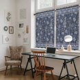 thumbnail image 5 of Navy Blue Floral Kitchen Curtain for Berdoom Living Room Cafe 45 Inch Length, Ethnic Tribe Abstract Art Flowers Tiers Curtains Light Filtering Drapes Rod Pocket Window Treatment 2 Panels 52"Wx45"L, 5 of 8