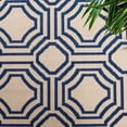thumbnail image 5 of Safavieh Courtyard Brooklyn Geometric Indoor/Outdoor Area Rug, Beige/Navy, 6'7" x 9'6", 5 of 10