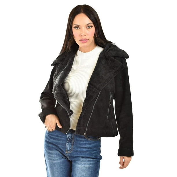 Chamarra de gamuza Juvenil Roman Fashion 24069 negro M