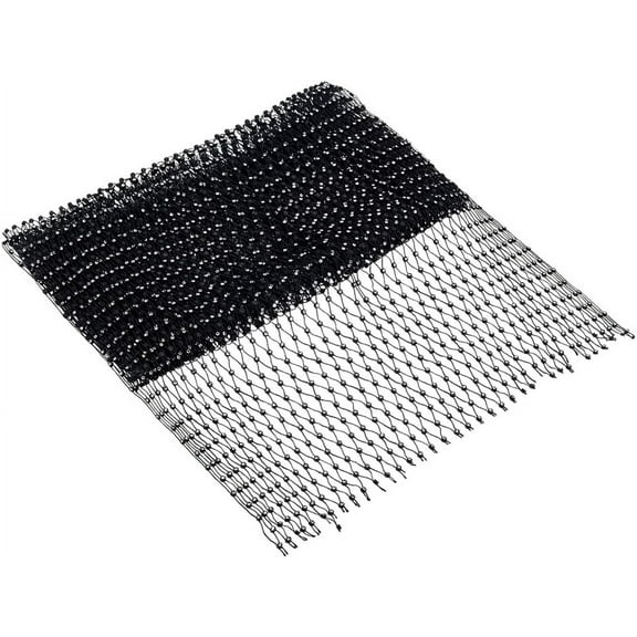 1pc Polyester Elastic Rhinestone Fishnet Fabric Shiny Mesh Fabric for Garment Accessory Black 3mm 2yards/pc