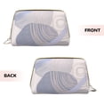 thumbnail image 3 of Large Clutch Leather Makeup Bag, Bohemian Simple Round Travel Toiletries Bag, Ladies Cosmetic Storage Bag, 3 of 8