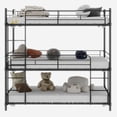 thumbnail image 2 of Twin Over Twin Over Twin Triple Bunk Bed Frame, Heavy Duty Detachable Bunk Beds for 3, Metal 3 Bunk Beds with 2 Ladder & Guardrail for Teens Adults (Black), 2 of 7