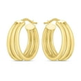 thumbnail image 6 of JewelStop 14K Yellow Gold Polished 3-Row Expanding Bar Hoop Earrings 15mm with Hinged Clasp Minimalist Jewelry for Women, 6 of 7
