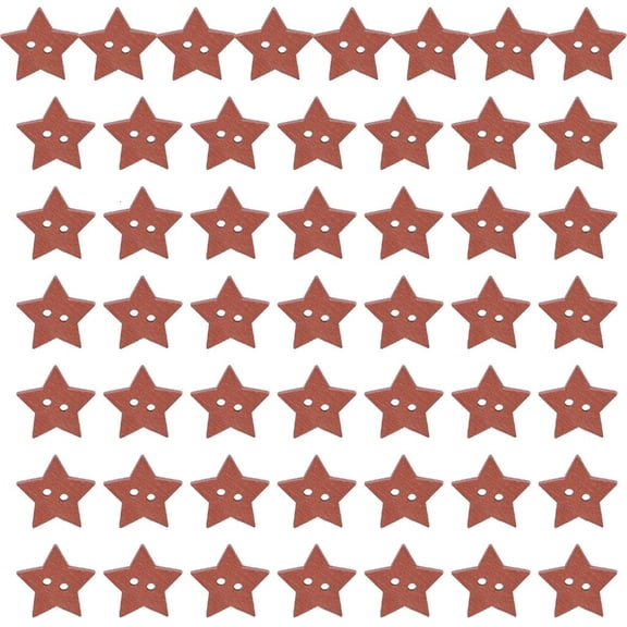 MOMOJIA Star Shape Wooden Buttons 20MM Wood Buttons 2 Hole Sewing Button for Clothing
